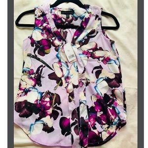 Banana Republic Light Purple Floral Blouse